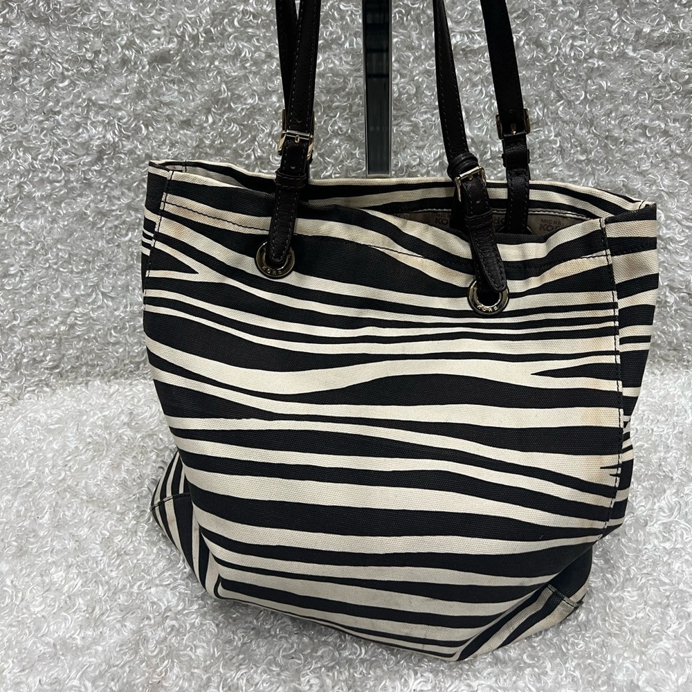 Michael Kors Mk Canvas Tote In Zebra Print - image 1
